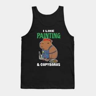 I Like Painting and Capybaras Cartoon Tank Top